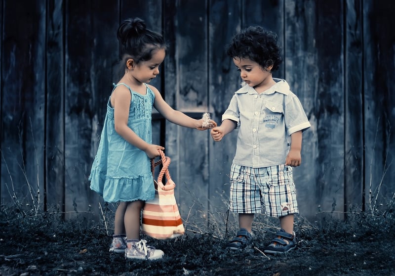 Children playing in nature